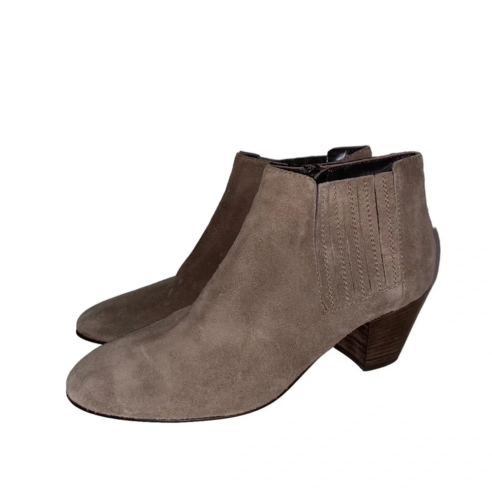 Aquatalia By Marvin K Ankle Boot Womens 9 Zip Leather Suede Heels Fall Winter